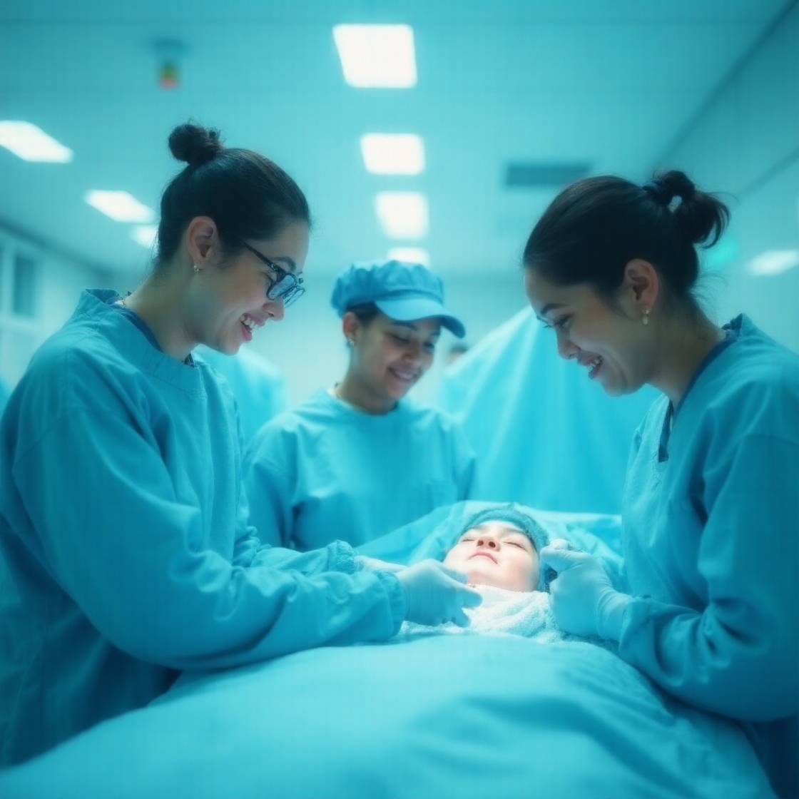 Surgical team in an operating room